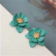 ( green)occidental style frosting flowers arring  sweet temperament fashion ethnic style all-Purpose ear stud
