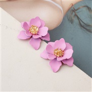 ( Pink)occidental style frosting flowers arring  sweet temperament fashion ethnic style all-Purpose ear stud