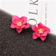 ( rose Red)occidental style frosting flowers arring  sweet temperament fashion ethnic style all-Purpose ear stud