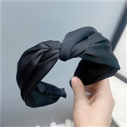 ( black)brief pure color medium Headband sweet temperament width head Cloth Headband woman