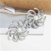 ( Silver)occidental style brief Alloy textured hollow sun flower earrings fashion pattern flowers earrings