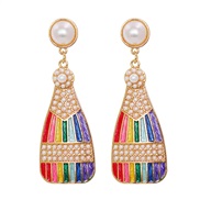 ( Color)occidental style personality Alloy diamond earrings color enamel ear stud earring arring woman