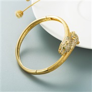 occidental style personality exaggerating retro snake leopard bangle bronze gold plated embed zircon