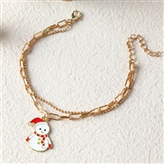 (BZxueren)ins day  apan and Korea brief chain pendant christmas bracelet christmas