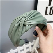 (green )Korea retro pure colorPu cortex super width eadband woman eadband brief belt head