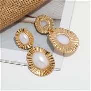 occidental style fashion new exaggerating embed Pearl temperament all-Purpose lady Shells ear stud