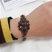 (red +green ) retro Bohemia ethnic style carving diamond rhombus bracelet  occidental style fashion exaggerating bracele