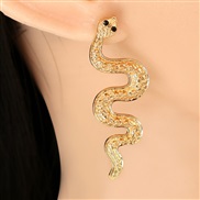 ( Gold) snake earrings woman ear stud occidental style personality temperament exaggerating long style Earring
