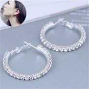 30mm Korean style fashion conciseOL fully-jewelled big circle high quality temperament ear stud buckle circle