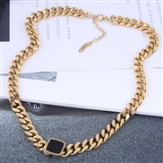 occidental style fashion Metal concise four square titanium steel temperament necklace