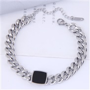 occidental style fashion Metal concise four square titanium steel temperament bracelet