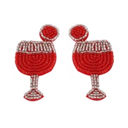 ( red)handmade earrings beads weave earring day arring