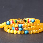(B yellow ) agate  multilayer cat bracelet man woman  Word