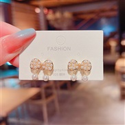 (A gold )silver Korean style flowers Pearl earrings woman same style brief temperament ear stud arring