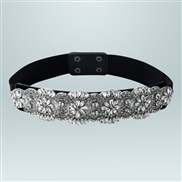 ( white)ins occidental style crystal gem width belt black  elasticity cloth belt diamond brilliant lady ornament