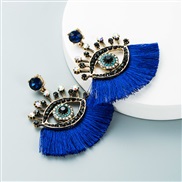 ( blue)occidental style exaggerating Turkey blue eyes tassel earrings fashion personality sector eyesins arring