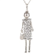 ( Silver)Japan and Korea sweater chain woman long style fully-jewelled necklace crystal sequin girl pendant necklace