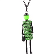 ( green)apan and Korea sweater chain woman long style fully-jewelled necklace crystal sequin girl pendant necklace
