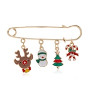 cartoon christmas brooch deer Santa Claus brooch Alloy handmade enamel christmas brooch