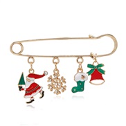 cartoon christmas brooch deer Santa Claus brooch Alloy handmade enamel christmas brooch