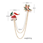 occidental style creative christmas series brief multilayer chain enamel Santa Claus brooch flower