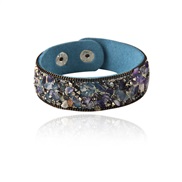 ( blue)occidental style creative environmental crystal gravel bracelet man woman  Irregular color gem lovers bangle velv