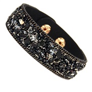 ( black)occidental style creative environmental crystal gravel bracelet man woman  Irregular color gem lovers bangle vel