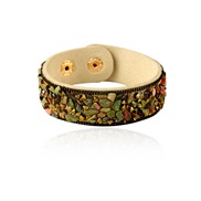 occidental style creative environmental crystal gravel bracelet man woman  Irregular color gem lovers bangle velvet