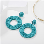 ( bluecircular )occidental style retro color beads ear stud ethnic style rainbow color earring Bohemia handmade earrings