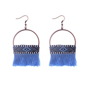 (HQEF   ) fashion retro tassel earrings bronze color arring ethnic style personality exaggerating