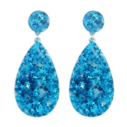 ( blue)occidental style geometry drop Acrylic ear stud color      earrings Acetate sheet sequin exaggerating arring woma