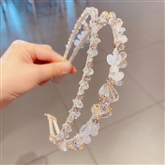 ( white)Korea transparent crystal Rhinestone beads Double row eadband girl student apan and Korea eadband
