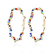 ( Color)occidental style fashion retro Bohemian style beads brief temperament trend exaggerating thin earrings F
