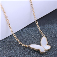 ( gold ) fine Korean style fashion concise sweetOL concise butterfly personality titanium steel woman necklace