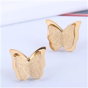 fine Korean style fashion sweetOL concise butterfly titanium steel personality ear stud