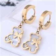 fine Korean style fashion sweetOL concise lovely samll titanium steel personality temperament ear stud buckle circl