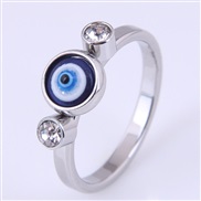 Korea fashion stainless steel concise diamond eyes personality ring