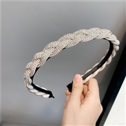 ( Beige)diamond weave twisted Headband With diamond Korean style twisted Headband head buckle head woman