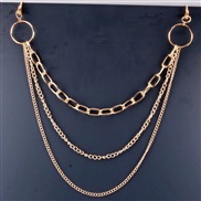 ( Gold)Metal punk chain chain  three layer chain Metal key buckle bag chain