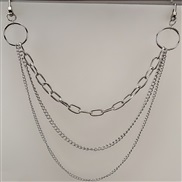( Silver)Metal punk chain chain  three layer chain Metal key buckle bag chain