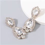 ( white)occidental style colorful diamond series Alloy diamond glass diamond Rhinestone fully-jewelled geometry earrings