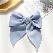 ( blue Spring clip ) big apan and Korea pure color Cloth sweet retro bow hair clip