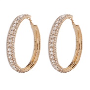 ( Gold)occidental style wind brief big circle woman  fully-jewelled geometry arring exaggerating retro high earrings