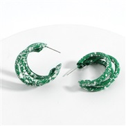 ( green)Korea big Double layer Metal earrings  samll Metal arring woman