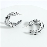( white)Korea big Double layer Metal earrings  samll Metal arring woman