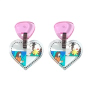 ( heart shaped )Korea fashion lovely cartoon pattern earrings  Irregular geometry resin plates earring arring woman