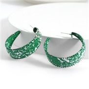 ( green)occidental style head wind Metal big circle earrings  exaggerating earring