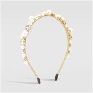 ( Gold)F occidental style  imitate Pearl diamond retro eadband Metal temperament adies fashion eadband