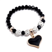 ( black)brief crystal bracelet woman ins student  enamel black Peach heart bracelet