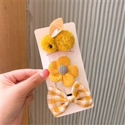 ( yellow  three piece suit)Korea children flowers rabbit flowers hair clip woman samll girl head